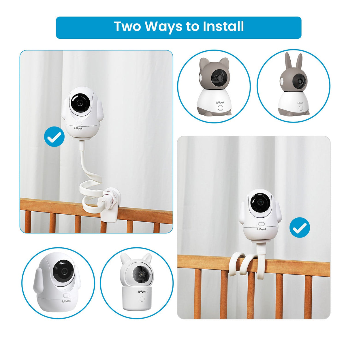 ieGeek Baby Monitor Stand, Flexible Baby Monitor Holder for Baby Crib ...
