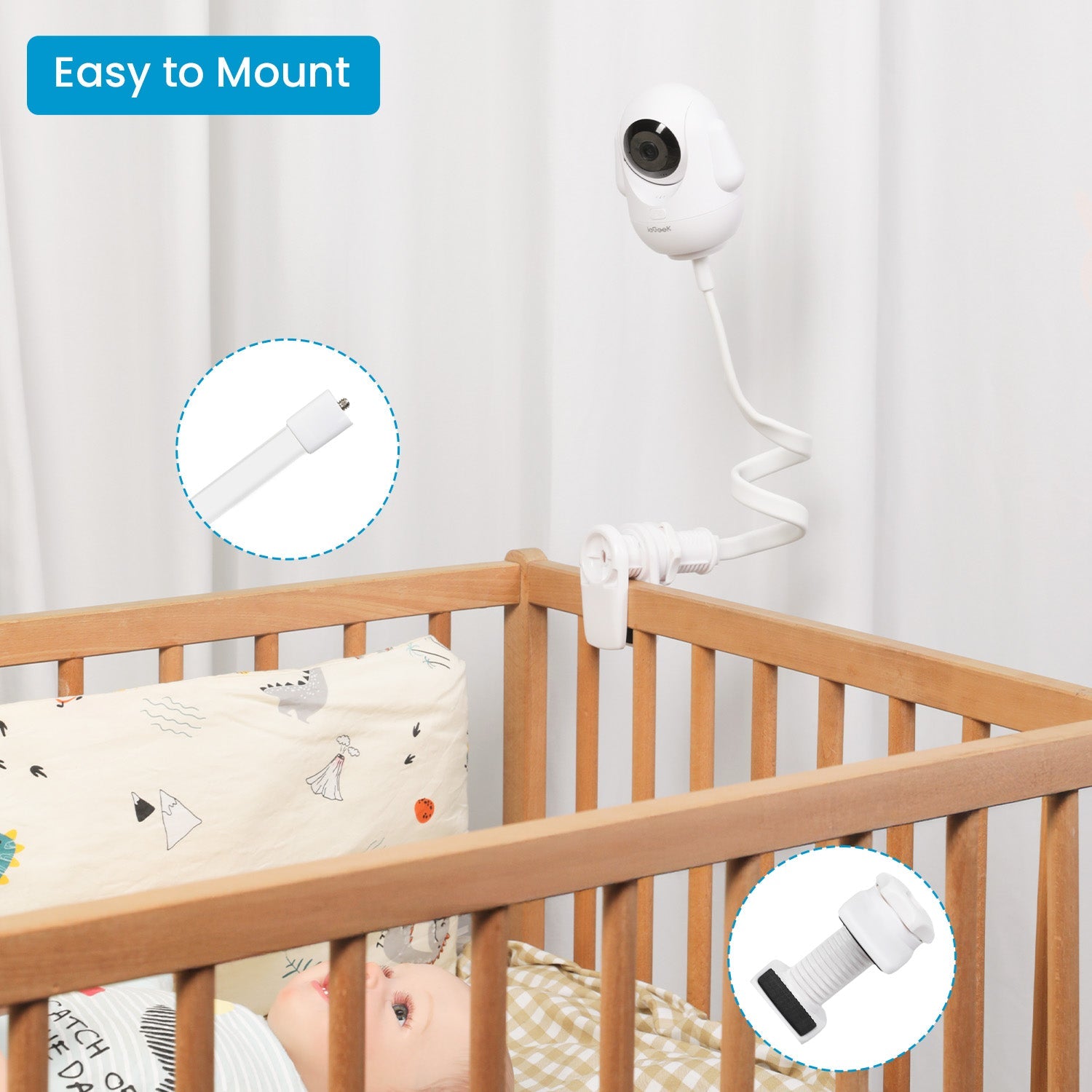 ieGeek Baby Monitor Stand, Flexible Baby Monitor Holder for Baby Crib ...