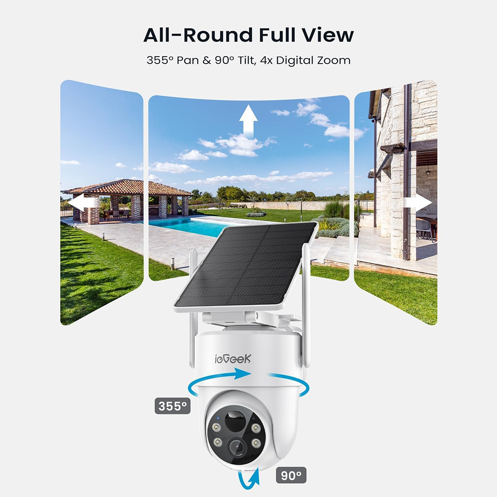 S5 Solar Security Camera with Removable Panel | Never Charge Again – ieGeek