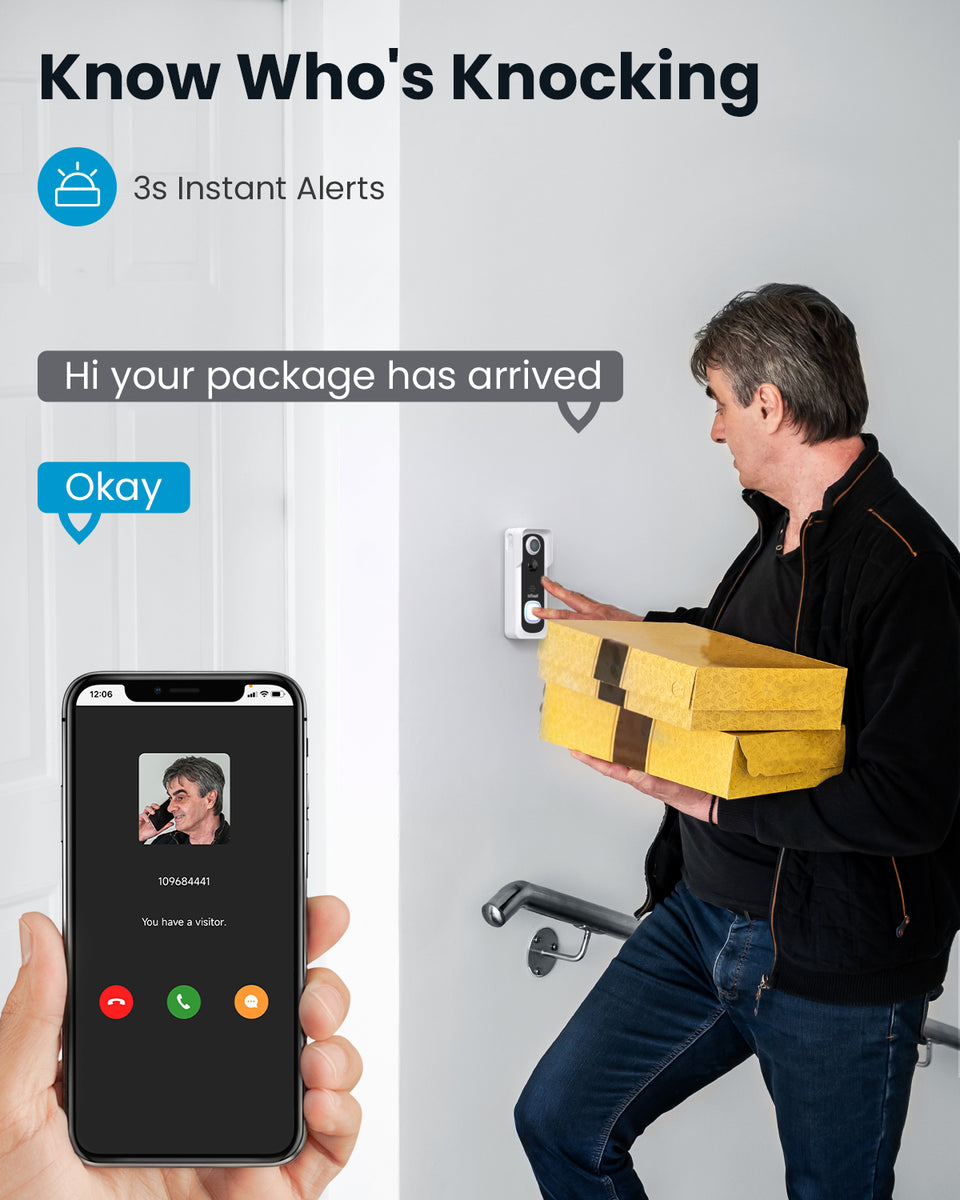 ieGeek Bell J9 1080P Wireless Video Doorbell Camera with Chime