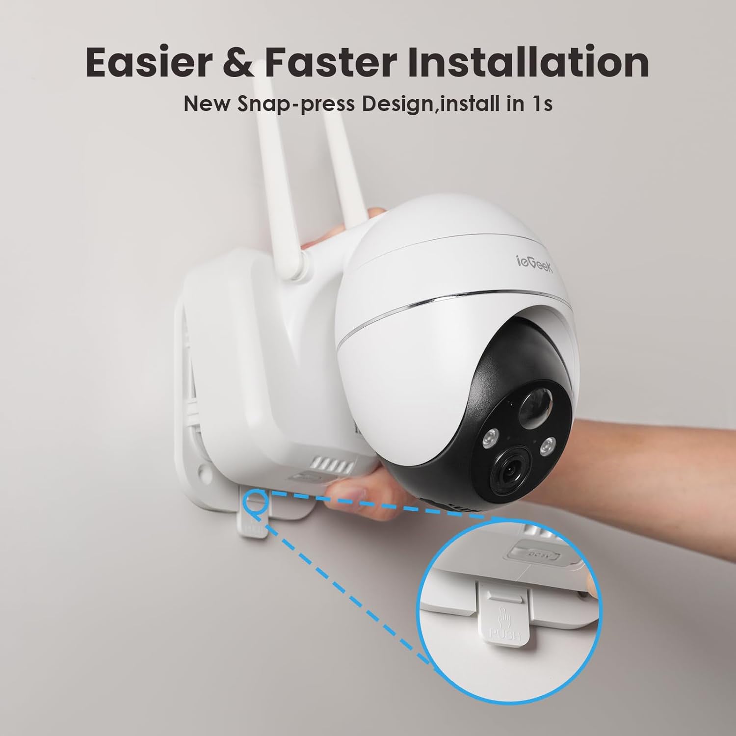 iGeek ZS-GX1S 防犯カメラ ソーラー ZS-GX1S 電池式ソーラーパネル付き防犯カメラ（白） - yeskamo