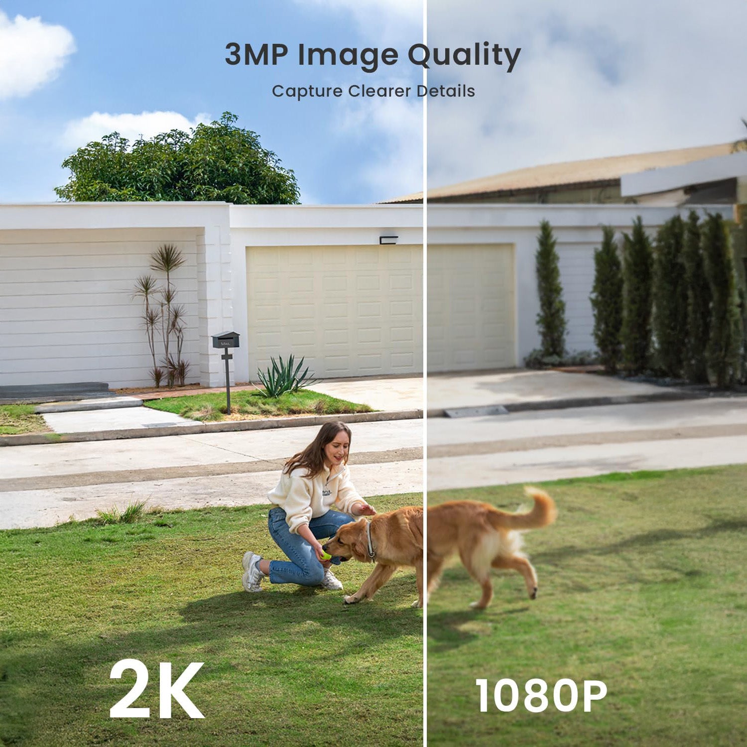 ieGeek ZS-GX3S solar camera with 3MP resolution is more clearer than cameras with 1080P resolution