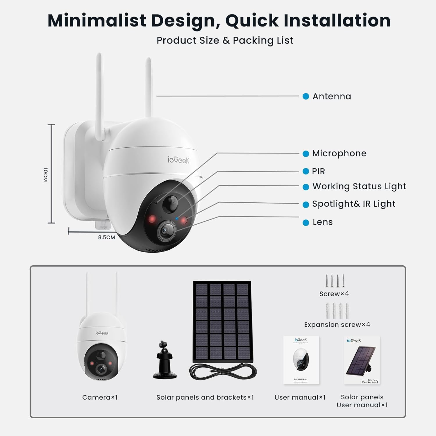 ieGeek 防犯カメラ ZS-GX4S ZS-GX4S 5MP Solar Security Camera | Ultra HD, No Charging